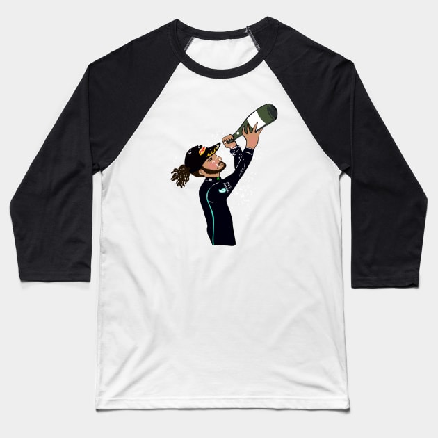 Lewis Hamilton Baseball T-Shirt by cutedrivers